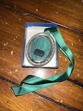 Exposures Sterling Silver Small Oval Picture Frame- Ornament- Green Ribbon picture