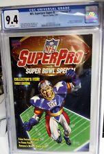 VINTAGE NFL SUPERPRO 1ST COLLECTOR'S EDITION CGC 9.4 WITH RARE SUPERPRO CARD picture