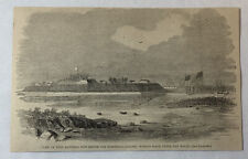 1861 magazine engraving~VIEW OF FORT HATTERAS JUST BEFORE THE SURRENDER picture