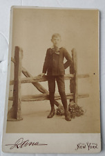 Vintage Cabinet Card Boy in suit by Dana in New York, New York May 1891 picture