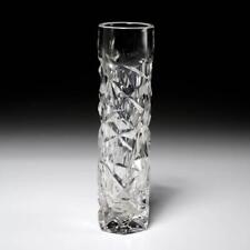 Tiffany and Co Rock Cut Modernist Lead Clear Crystal Glass Bud Vase 8