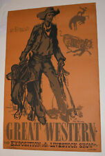 VINTAGE EARL NEWMAN POSTER GREAT WESTERN LIVESTOCK & EXPOSITION SHOW picture
