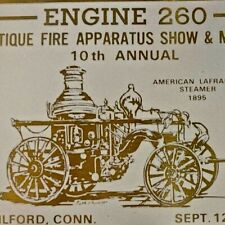 1981 Antique Fire Apparatus Car Show Muster 1895 Lafrance Steamer Milford Plaque picture