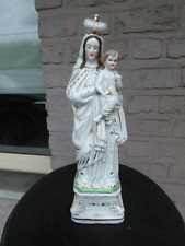 Antique french porcelain Madonna child statue figurine picture