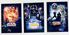 Star Wars Original Trilogy Wall Art Print On Wood - Set Of 3 - 19”h x 13”w picture