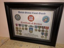 U.S. COAST GUARD CERTIFICATE OF SERVICE / SHADOW BOX PRINT / W-MEDALS  picture