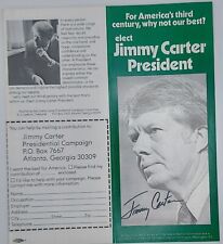  Jimmy Carter Signed 1976 Campaign Pamphlet Full Signature  picture