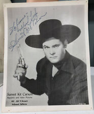 Sunset Kit Carson Western Cowboy VTG Autographed 8 x 10 Promo Photo picture