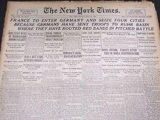 1920 APRIL 5 NEW YORK TIMES - FRANCE SEIZES 4 GERMAN CITIES - NT 5038 picture