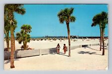 Clearwater FL-Florida, White Sand Beach, Antique, Vintage c1973 Postcard picture