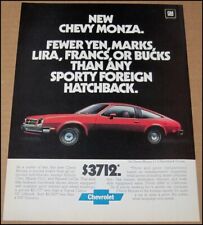 1978 Chevy Monza Print Ad Car Automobile Advertisement Vintage Chevrolet GM picture