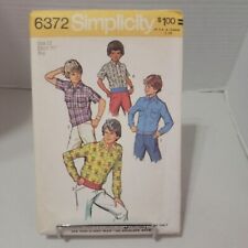 VTG 74 SIMPLICITY 6372 Boys Shirt & Pullover Shirt in 4 Looks Size 12/30C CUT picture