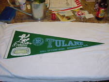 VINTAGE 1960's Tulane Green Wave HOF Game Green Full Size Pennant, MINT picture