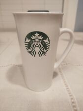 2015 Starbucks 14.3 fl oz Ceramic Travel Tumbler mug. White with Green Mermaid  picture