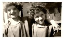 1950s Twin Boys Curly Hair Vintage Snapshot Photo Los Angeles picture