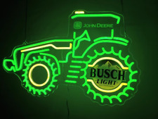 John Deere Farm Tractor Busch Light Beer LED Neon Sign Lamp With Dimmer picture