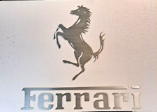 Ferrari Garage Sign Brushed Aluminum Letter Set and Logo Garage Shop Office picture