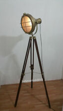Vintage Classic Wooden Tripod Floor lamp with Antique Finish Spot Light Decor picture