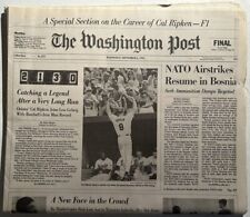 1995 Washington Post BALTIMORE Orioles CAL RIPKEN #2131 Lou GEHRIG The STREAK picture