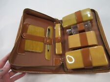 Unused Vintage Sheldon Travel Kit - Tan Leather - 1950's - Shave Kit - Grooming picture