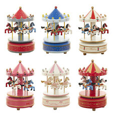 Vintage Horse Carousel Music Box Toy Clockwork Musical Box Birthday Gift picture