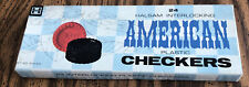 Vintage 24 Halsam Interlocking American Plastic Checkers In Box 614/24 Excellent picture