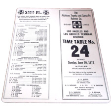 JUNE 1973 ATSF SANTA FE LOS ANGELES DIVISION EMPLOYEE TIMETABLE #24 WHITE picture
