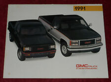 1991 GMC Truck Full Line Sales Foldout Brochure Jimmy Sierra Sonoma Cargo Vans picture