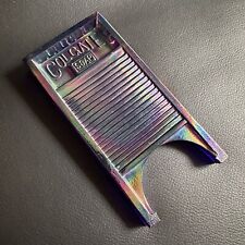 VINTAGE COLGATE SOAP IRIDESCENT BLUE CARNIVAL GLASS ADVERTISING WASHBOARD picture