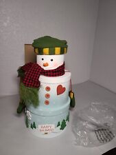 2003 Avon Snowman Nesting Boxes - Hat, Scarf & Gloves - Happy Holidays, Open Box picture