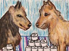 Australian Terrier TP Hoard Original Pastel Painting 9x12 Bathroom Dog Art KSams picture