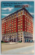 Hotel Lenox Copley Square Boston Massachusetts Street View Old Cars VNG Postcard picture