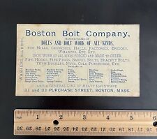 1800s Original Business/Trade Card - Boston Bolt Company - Graphics on Reverse picture