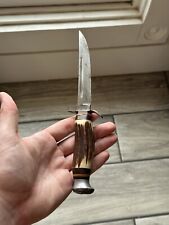 SOLINGEN GERMANY HUNTING KNIFE 461 STAG HANDLE EDGE BRAND (ITEM #6280A8) picture