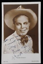 RPPC Postcard Hoot Gibson Autograph Inscribed Silent Movie Star Cowboy Verlag picture