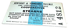 KENTUCKY & TENNESSEE RAILWAY TICKET COOPERATIVE TO STEARNS picture