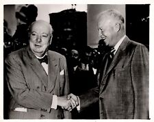 29 June 1954 press photo of Winston Churchill and Dwight D. Eisenhower picture