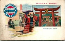 Vtg Postcard Pacific Mail Steam Ship Co On Board S.S. Mongolia Japan Temple Gate picture