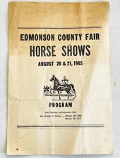 Edmonson County Kentucky 1965 Fair HORSE SHOW Original Paper Program Brownsville picture