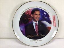 U72 Vintage Antique Barack Obama Change Has Come Hand Painted Porcelain Plate picture