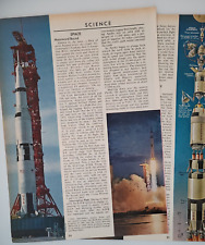 First Saturn 5 Rocket Launch Apollo Moon Original 1967 Article Time 8x11