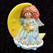 Fitz & Floyd Angel Moonbeams Little Girl on Yellow Moon and Stars Coin Bank 6”T picture