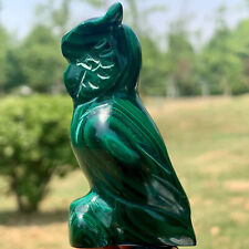 84G  Rare Natural Malachite quartz hand Carved Owl  Crystal Healing picture