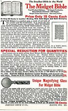 1926 small Print Ad of The Midget Bible New Testament & Unique Magnifying Glass picture