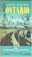 1963 ONTARIO Official Highway Road Map Toronto Canada Ottawa Hamilton Sudbury picture
