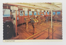 Queen Mary Navigating Bridge Official Souvenir Postcard picture