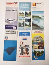 Vintage Gas Station State Maps Sunoco Chevron Shell Exxon New York, DC, NC, SC picture