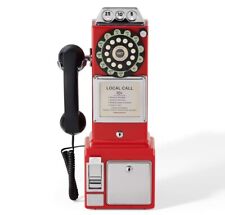 Red Pay Phone Crosley 1950’s Old Fashioned Rotary Vintage Style OPEN BOX NEW picture