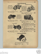 1951 PAPER AD Tonka Structo Toy Trucks Road Grader Dump Allied Van Gasoline 66 picture