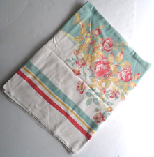 Vintage Pastel Rose Flower Cotton Large Tablecloth 88